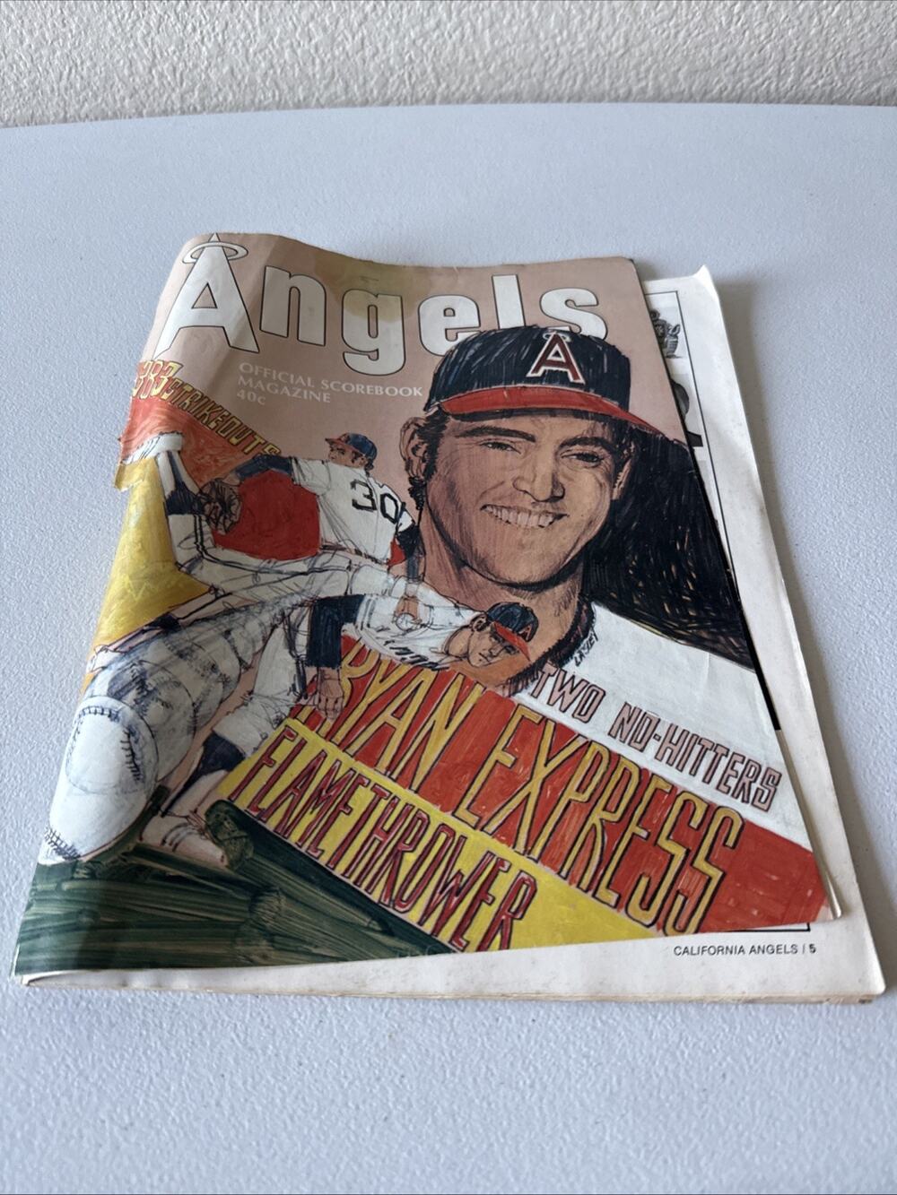 1974 California Angels Vs Orioles Official Program Scorebook Nolan Ryan Cover
